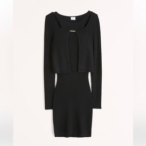 NWT Abercrombie & Fitch Mini Sweater Dress and Scuba Cardigan Set